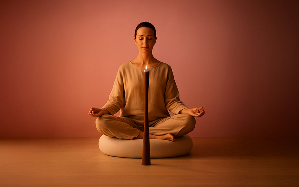 Trataka Meditation Candle Stand (Wooden) – Handcrafted for Yogic Focus & Mindfulness