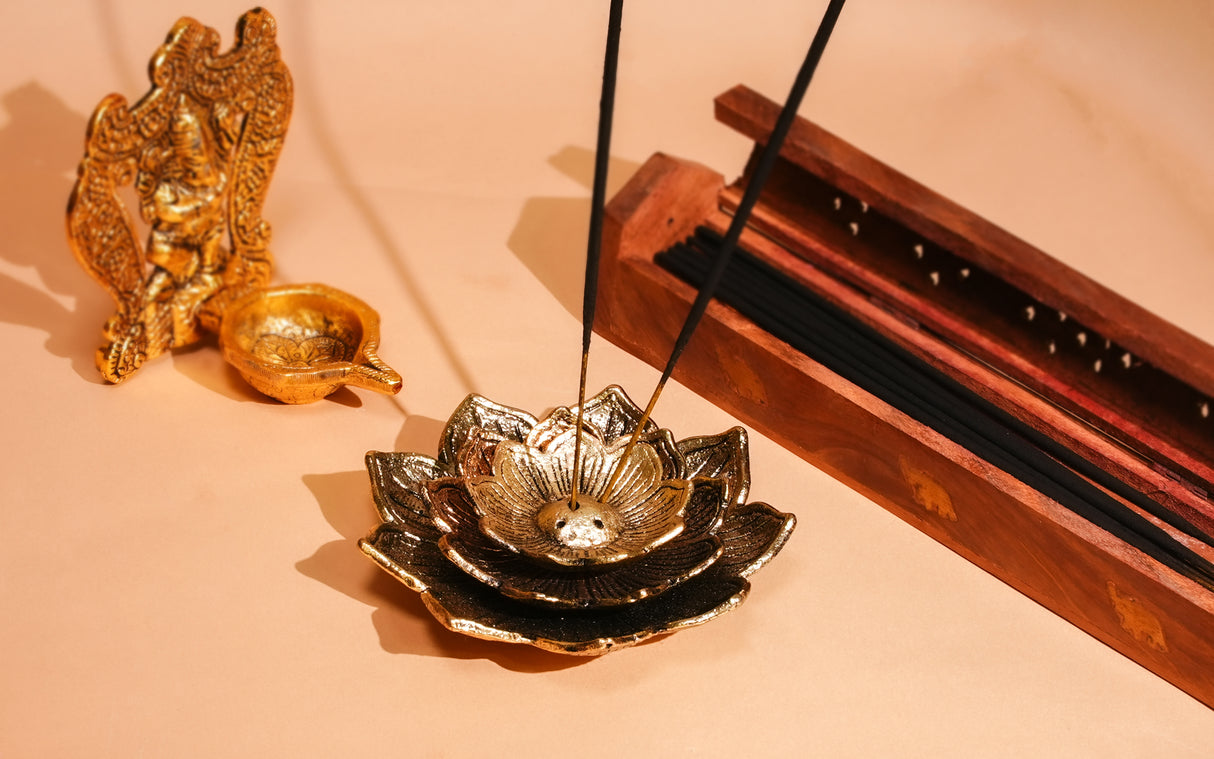Golden Petal Lotus Burner