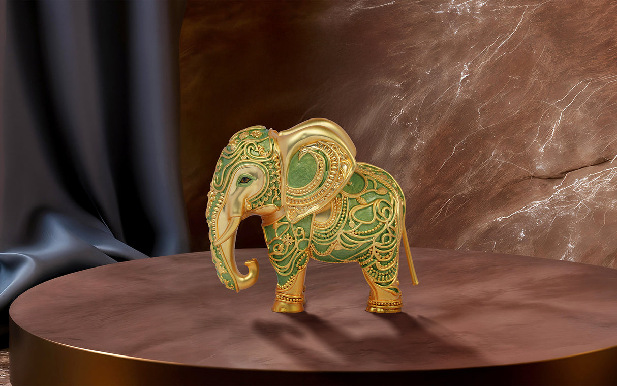 Majestic Decor Elephant - Green