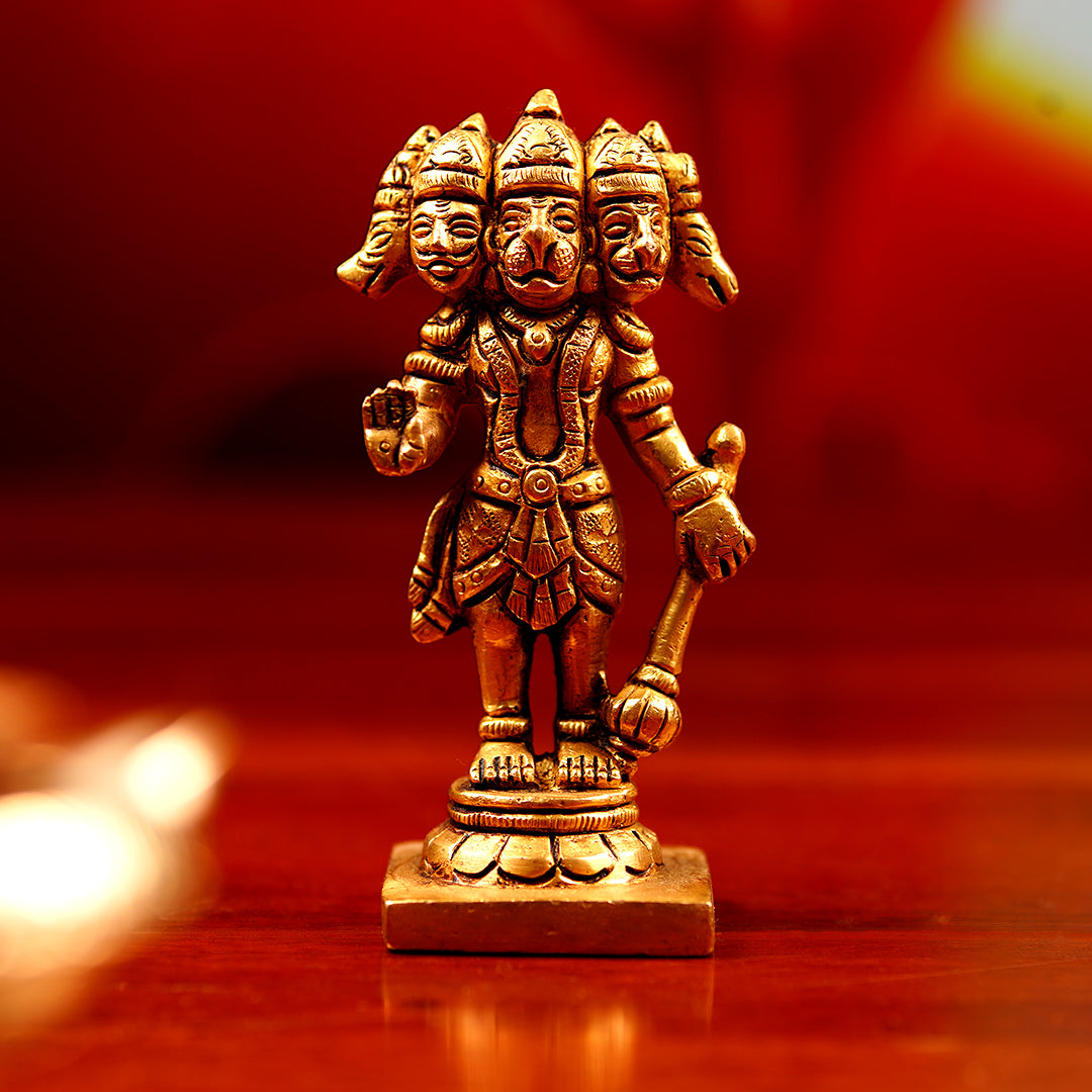 Panchmukhi Hanuman Brass Idol – The Pooja House